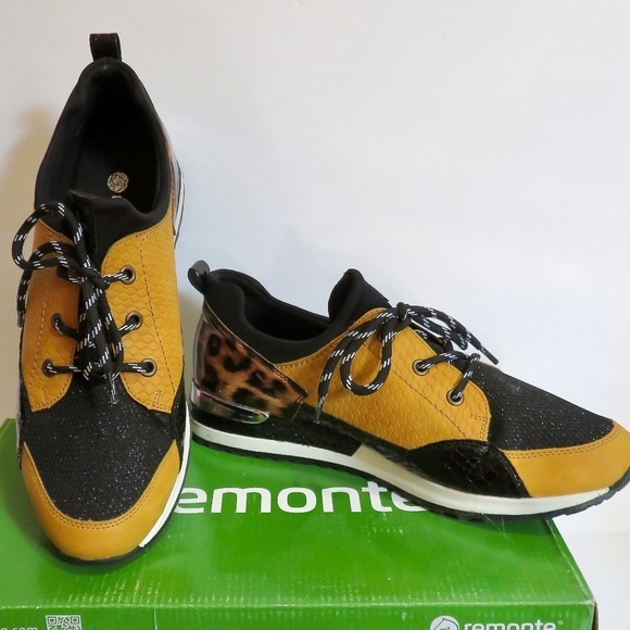 Remonte | Shoes | Nib New Remonte Elmira 3 Black Yellow Leopard Glitter ...